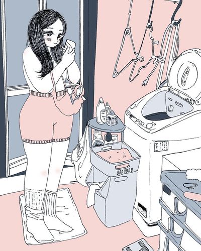 自分でも何故？という格好でラインしてた…